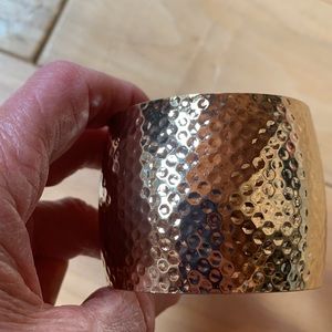 2” wide hammered gold cuff